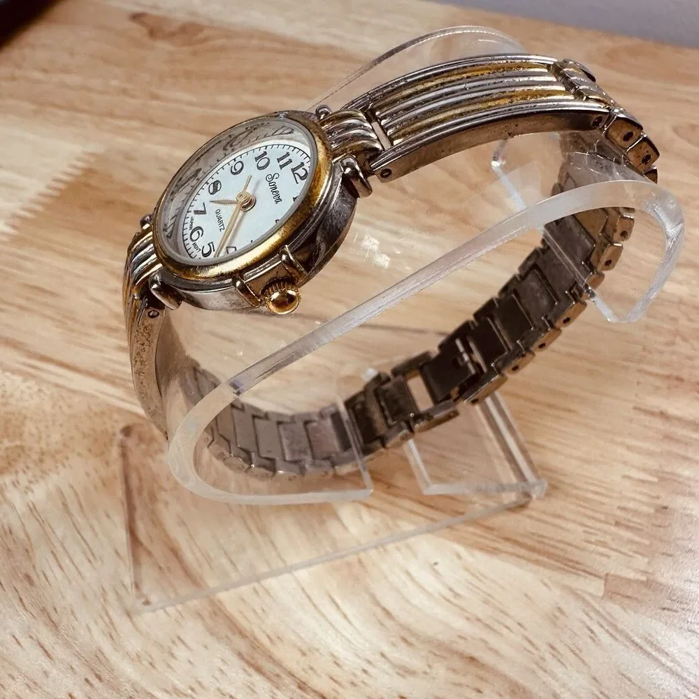 Soneva Vintage Art Deco Style Two Tone Gold Silver Tone Women’s 24mm Watch